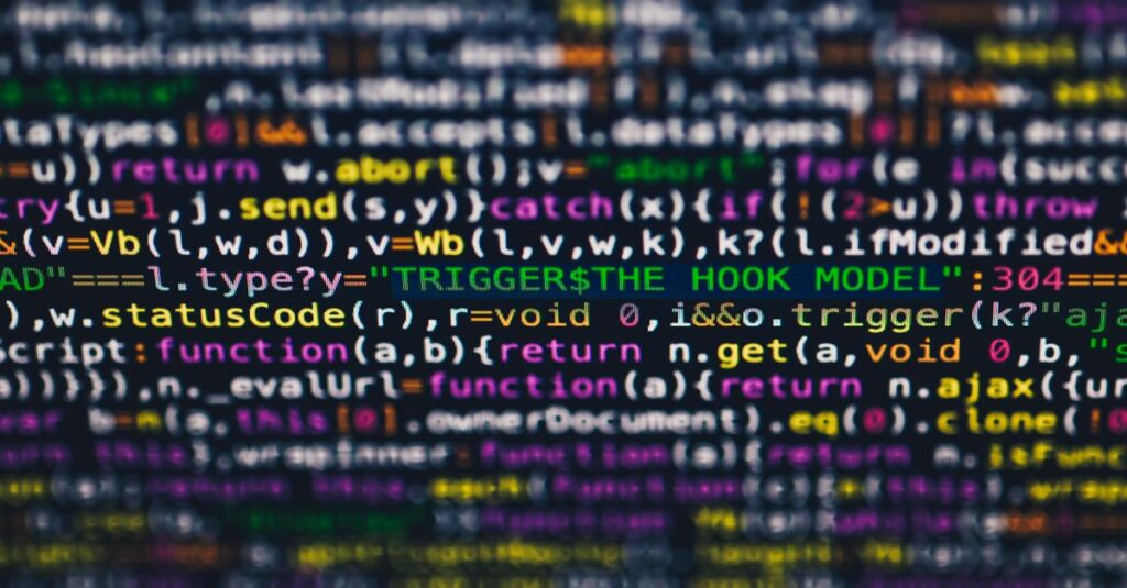 プログラミングコードが表示された画面のイメージ